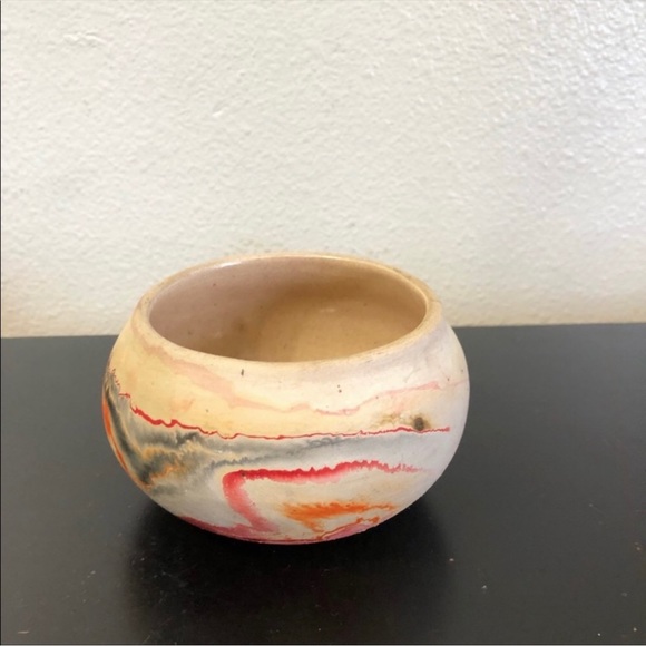 Vintage Nemadji Pottery Red Orange Native American Handmade Pottery - Picture 2 of 11